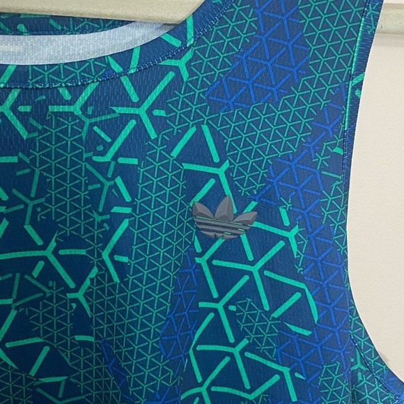 Adidas All Over Print Tank Top Men’s Size M Sport Performance Trefoil.good Condi - Picture 3 of 7